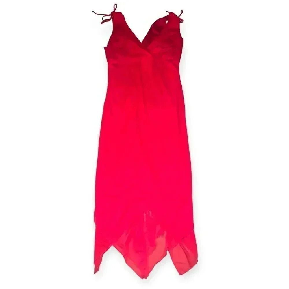 Y2k shark bite hem midi dress